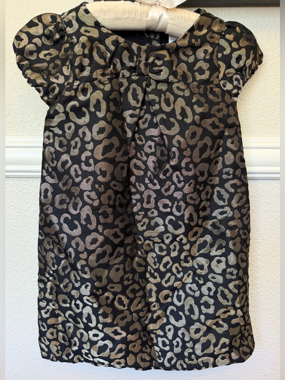 Gymboree Girls' Metallic Leopard Print Party Dress - Black & Gold - Size 5T